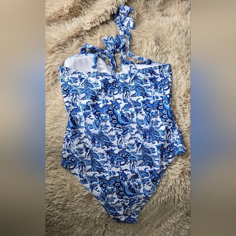 Floral Boho Tie Shoulder Swimsuit #1073 NWOT - Picture 3 of 9